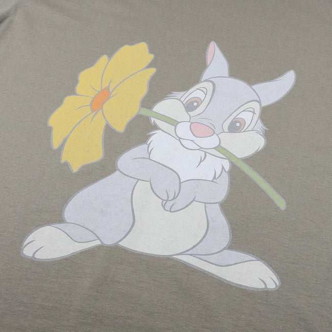 Light Khaki-Blue-Yellow - Side - Bambi Womens-Ladies Thumper Flower T-Shirt