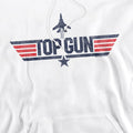 White - Side - Top Gun Mens Logo Hoodie
