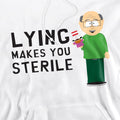 White - Side - South Park Mens Lying Makes You Sterile Hoodie