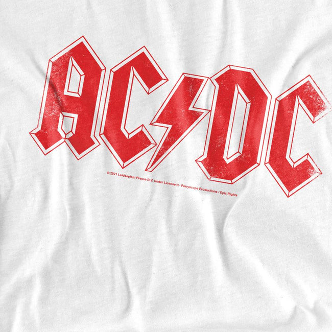 White - Side - AC-DC Unisex Adult Logo T-Shirt