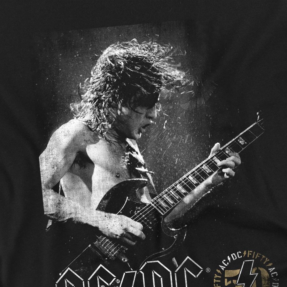 Black - Side - AC-DC Unisex Adult Photo Guitar T-Shirt