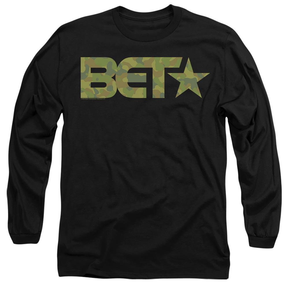 Black - Side - BET Unisex Adult Camo Logo T-Shirt