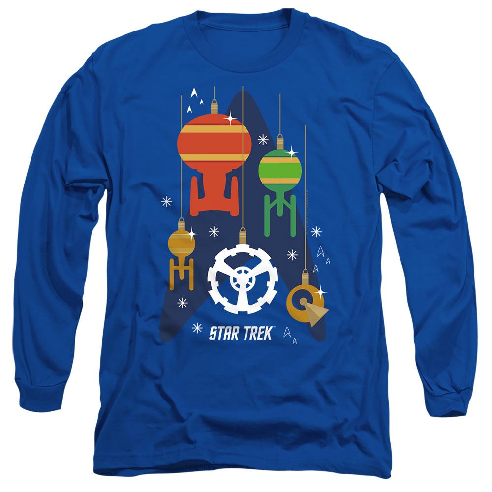Royal Blue - Side - Star Trek Unisex Adult Spaceship Bauble Christmas T-Shirt