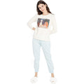 Natural-Blue-White - Pack Shot - Lady And The Tramp Womens-Ladies Love Long Pyjama Set