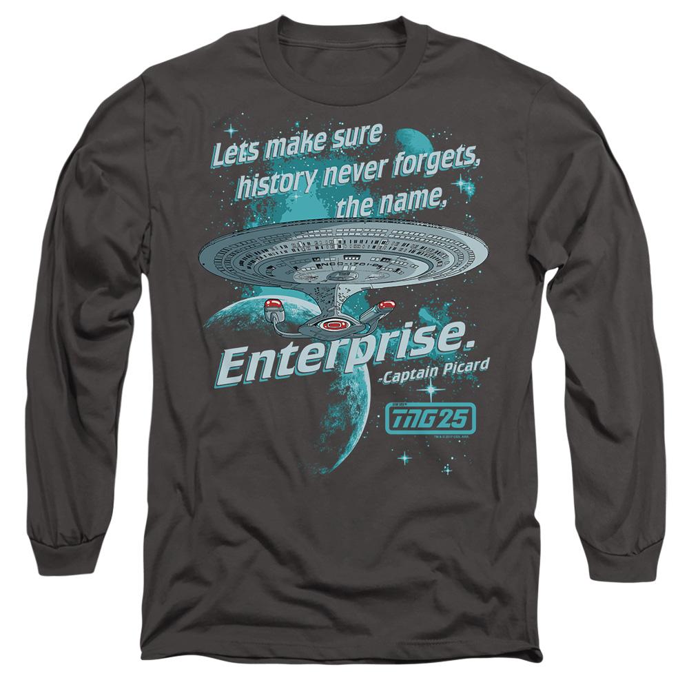 Charcoal - Side - Star Trek Unisex Adult Never Forget T-Shirt