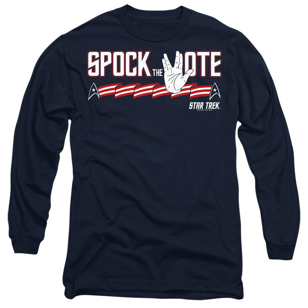 Navy - Side - Star Trek Unisex Adult Spock the Vote T-Shirt