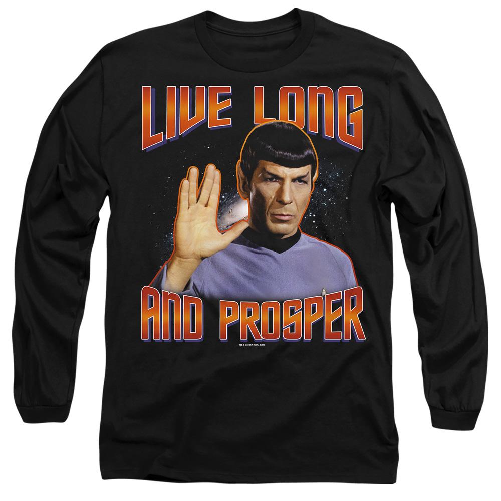 Black - Side - Star Trek Unisex Adult Original Live Long and Prosper T-Shirt