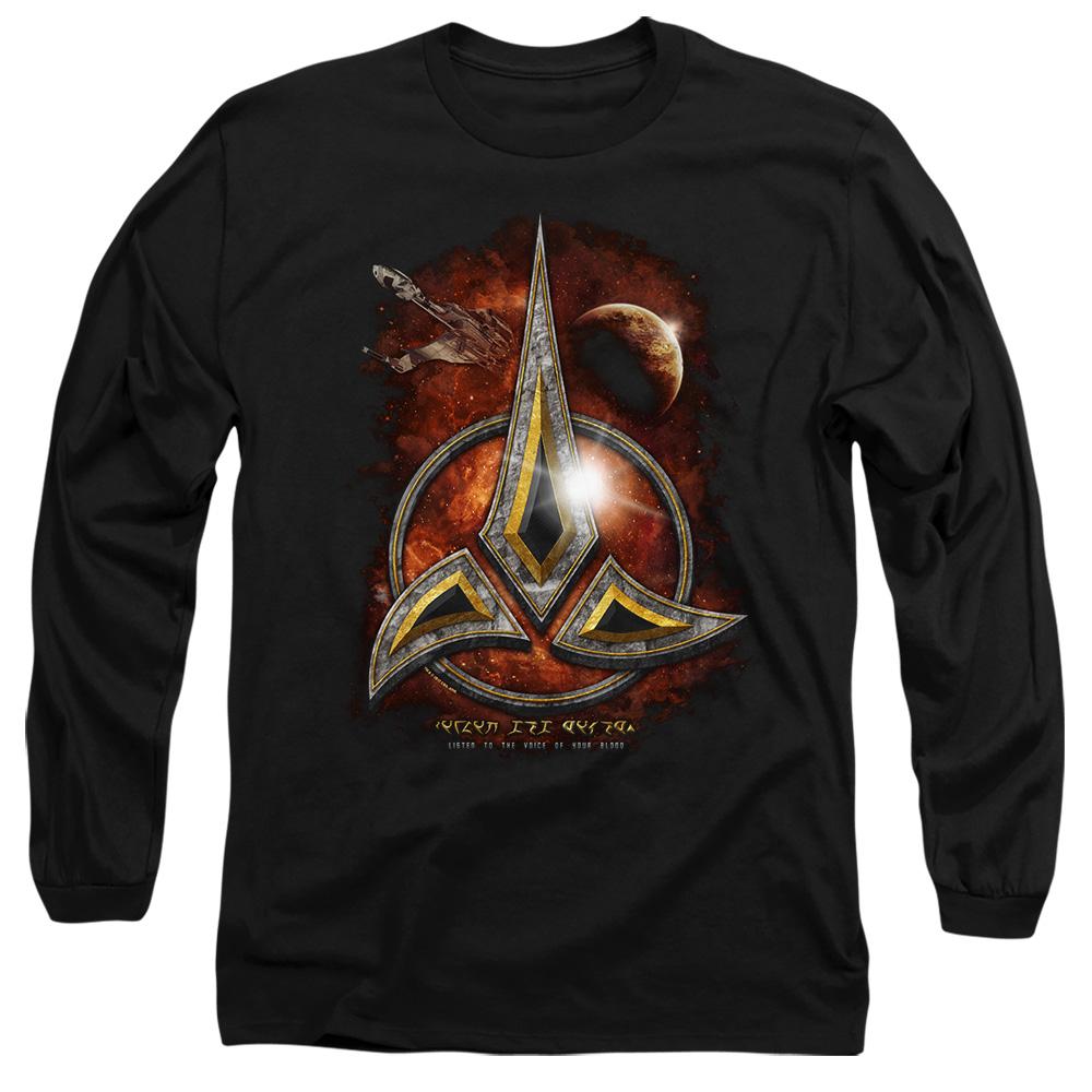 Black - Side - Star Trek Unisex Adult Klingon Crest T-Shirt