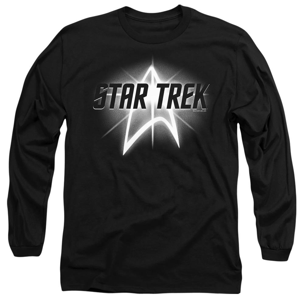 Black - Side - Star Trek Unisex Adult Glow Logo T-Shirt