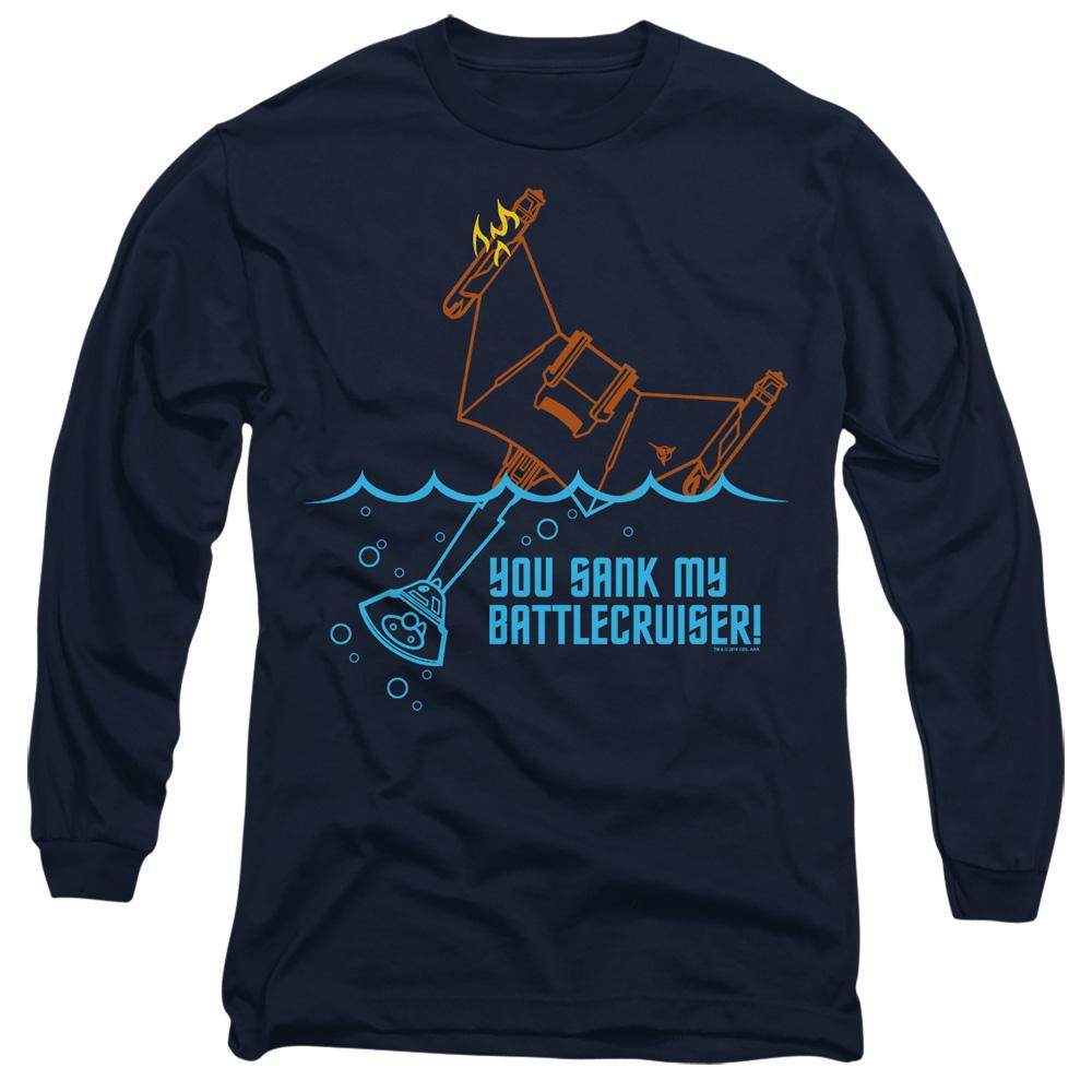 Navy - Side - Star Trek Unisex Adult Battlecruiser T-Shirt