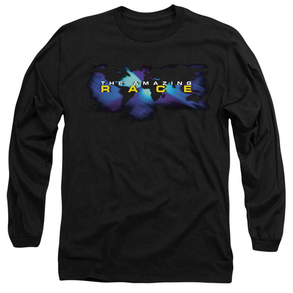 Black - Side - The Amazing Race Unisex Adult Faded Globe T-Shirt
