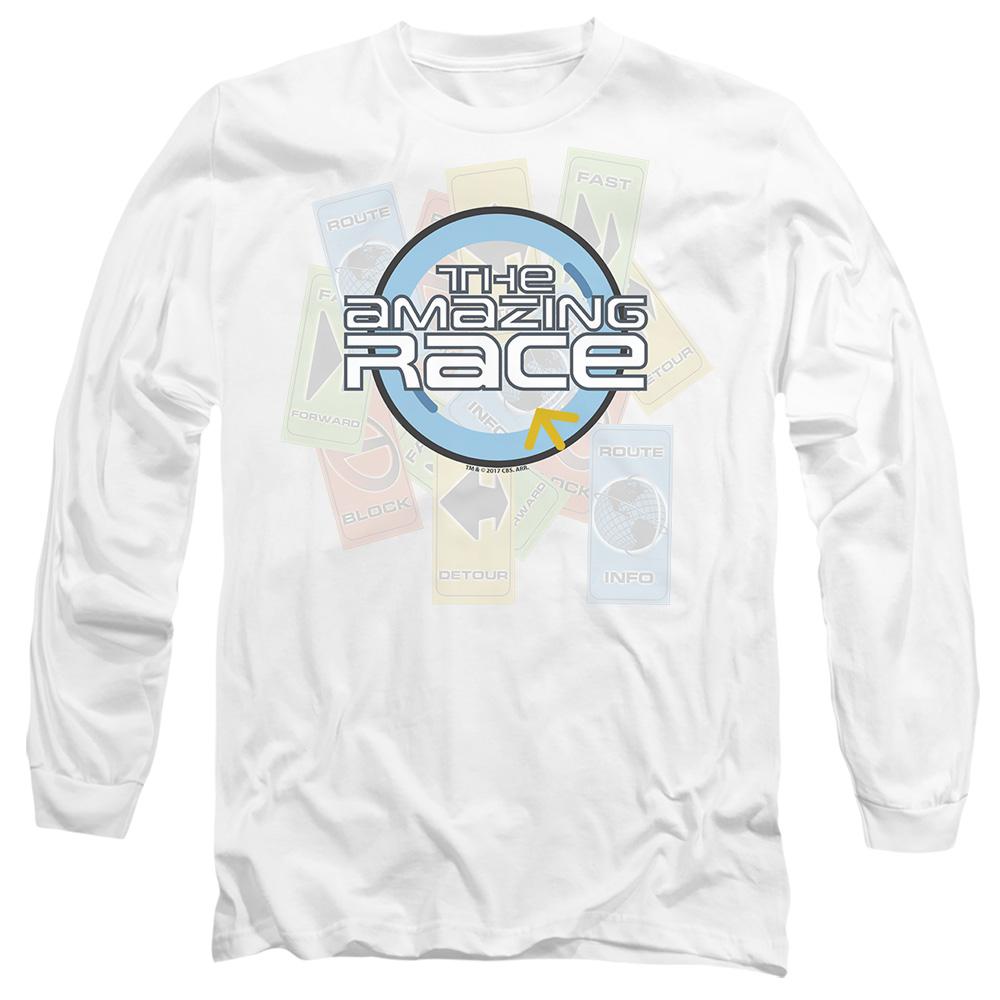 White - Side - The Amazing Race Unisex Adult The Race T-Shirt