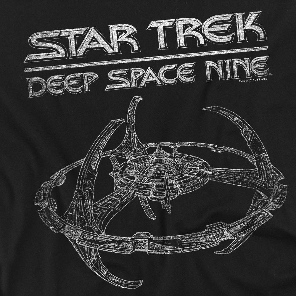Black - Side - Star Trek Unisex Adult Deep Space Nine Station T-Shirt
