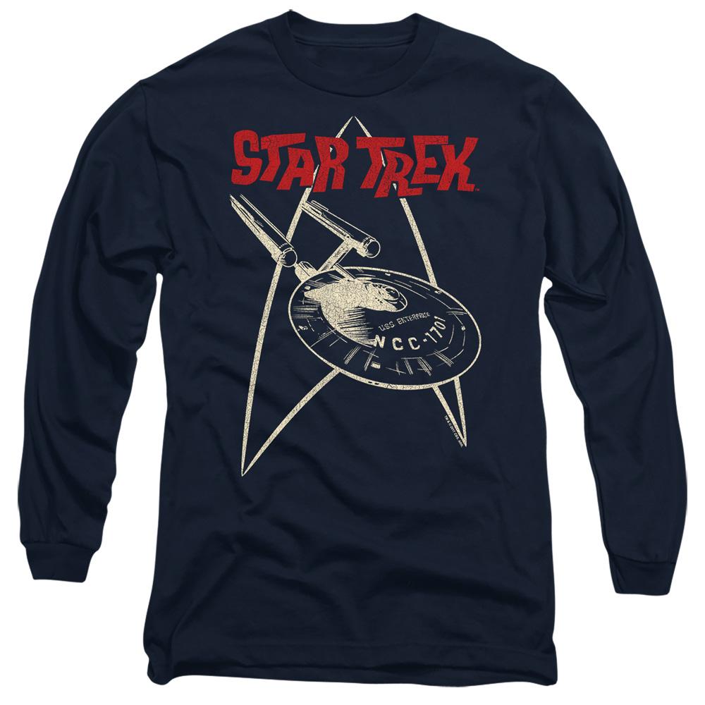 Navy - Side - Star Trek Unisex Adult Ship Symbol T-Shirt