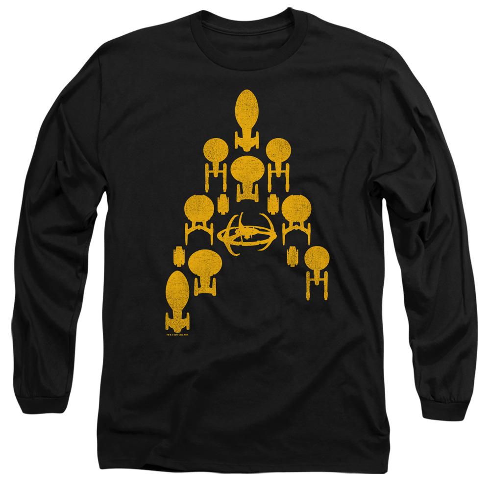 Black - Side - Star Trek Unisex Adult Ship Delta T-Shirt