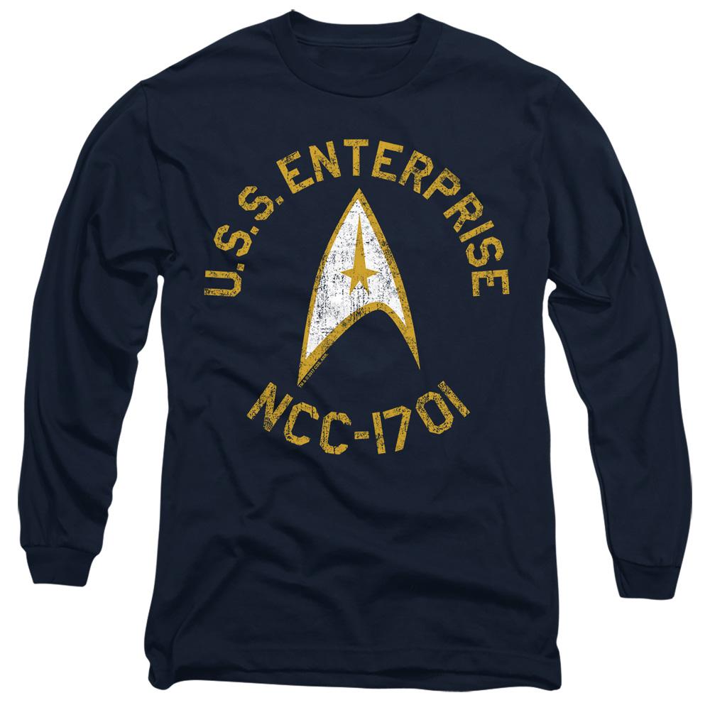 Navy - Side - Star Trek Unisex Adult Collegiate T-Shirt