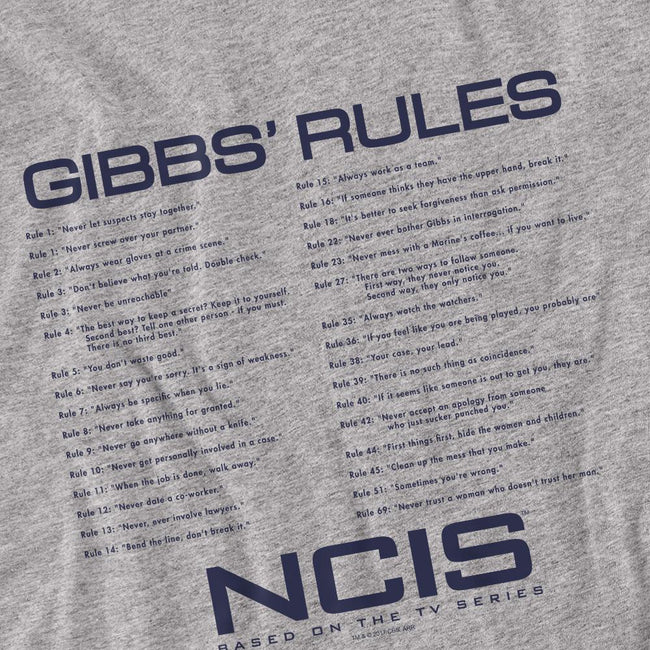 Sport Heather - Side - NCIS Unisex Adult Gibbs Rules T-Shirt