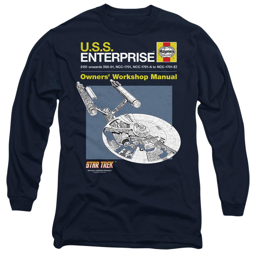 Navy - Side - Star Trek Unisex Adult Enterprise Manual T-Shirt