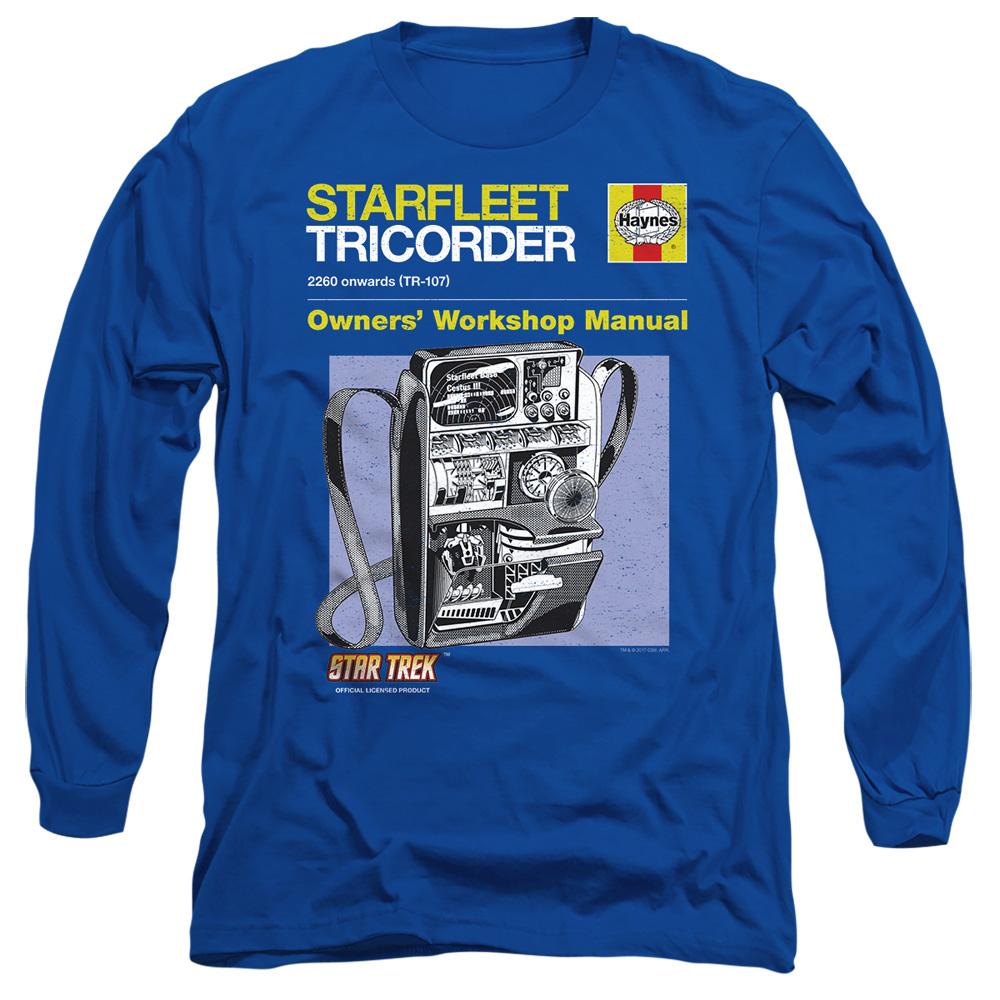 Royal Blue - Side - Star Trek Unisex Adult Tricorder Manual T-Shirt