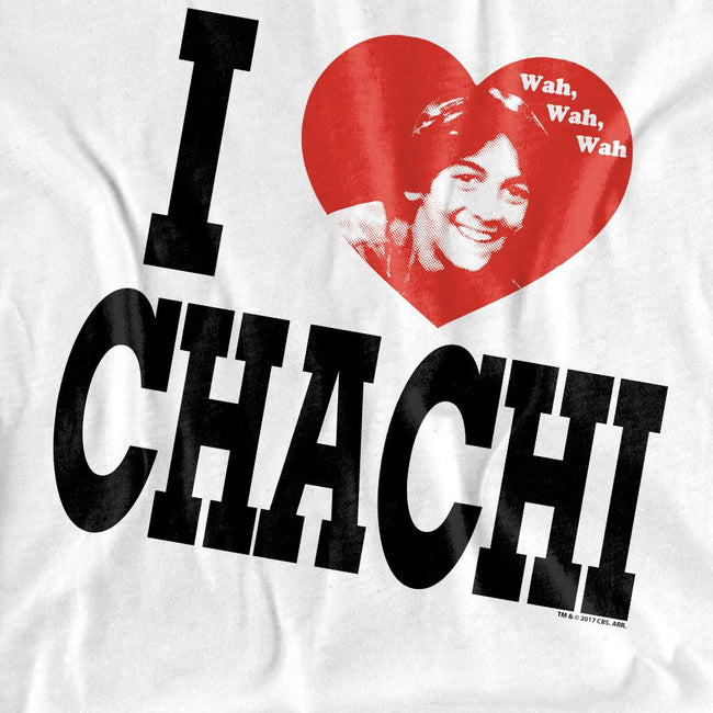 White - Back - Happy Days Unisex Adult I Heart Chachi T-Shirt