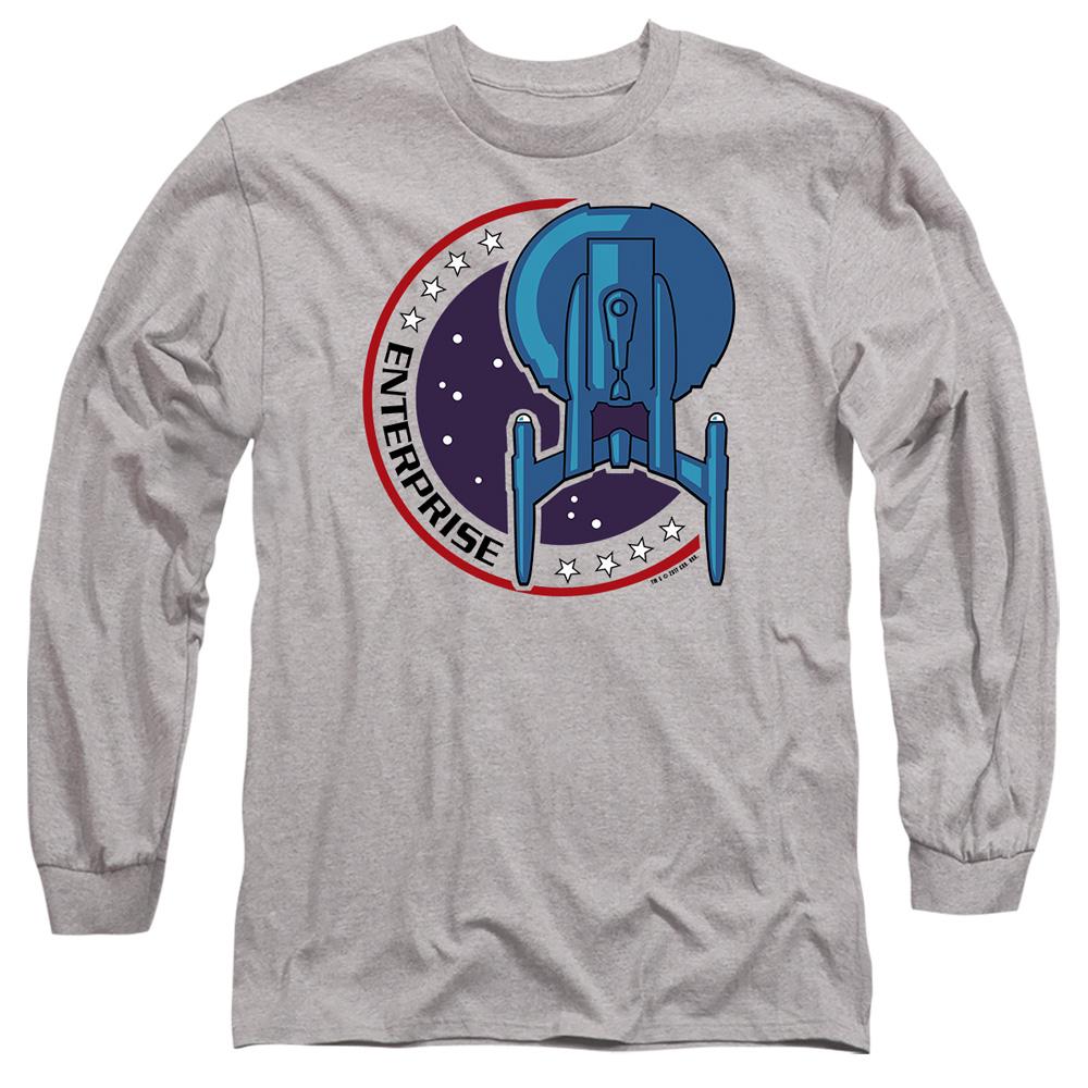 Sport Heather - Side - Star Trek Unisex Adult Enterprise Patch T-Shirt