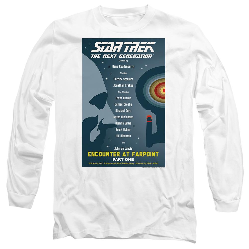 White - Side - Star Trek Unisex Adult The Next Generation Season 1 Episode 1 T-Shirt