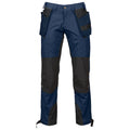 Navy - Front - Projob Mens Stretch Cargo Trousers