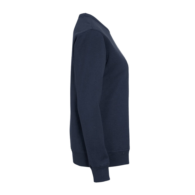 Navy - Side - Cottover Womens-Ladies Crew Neck Sweatshirt