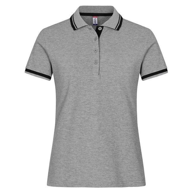 Grey Melange - Front - Clique Womens-Ladies Astoria Polo Shirt