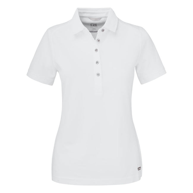 White - Front - Cutter & Buck Womens-Ladies Advantage Polo Shirt