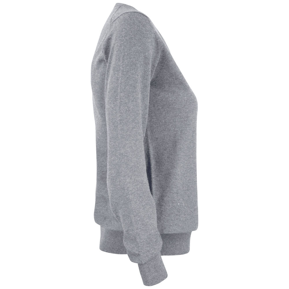 Grey Melange - Lifestyle - Cutter & Buck Womens-Ladies Oakville V Neck Sweatshirt