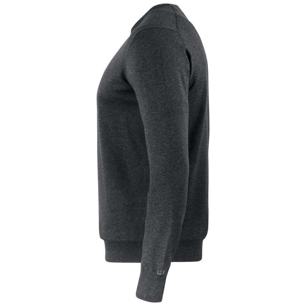Anthracite Melange, Melange - Lifestyle - Cutter & Buck Mens Oakville Knitted Crew Neck Sweater Top