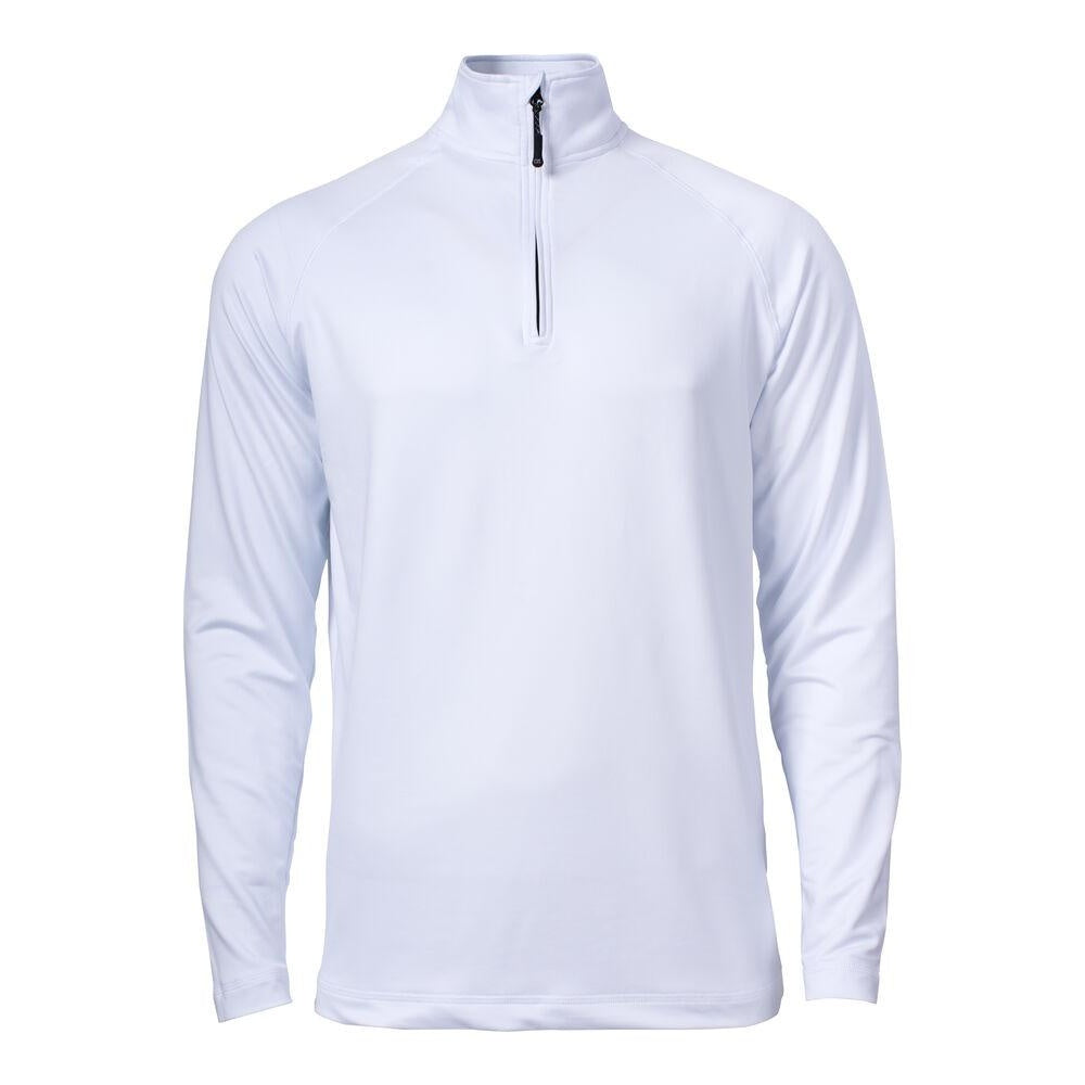 White - Front - Cutter & Buck Mens Coos Bay Half Zip Top