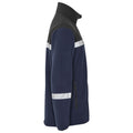 Navy-Black - Side - Projob Mens 7300 Fleece Jacket