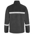 Grey-Black - Back - Projob Mens 7300 Fleece Jacket