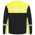 Black-Yellow - Back - Projob Mens Progression Hi-Vis Long-Sleeved T-Shirt