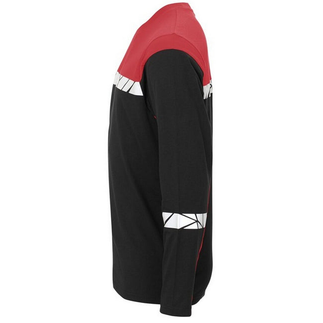 Black-Red - Side - Projob Mens Progression Hi-Vis Long-Sleeved T-Shirt