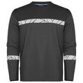 Grey-Black - Front - Projob Mens Progression Hi-Vis Long-Sleeved T-Shirt
