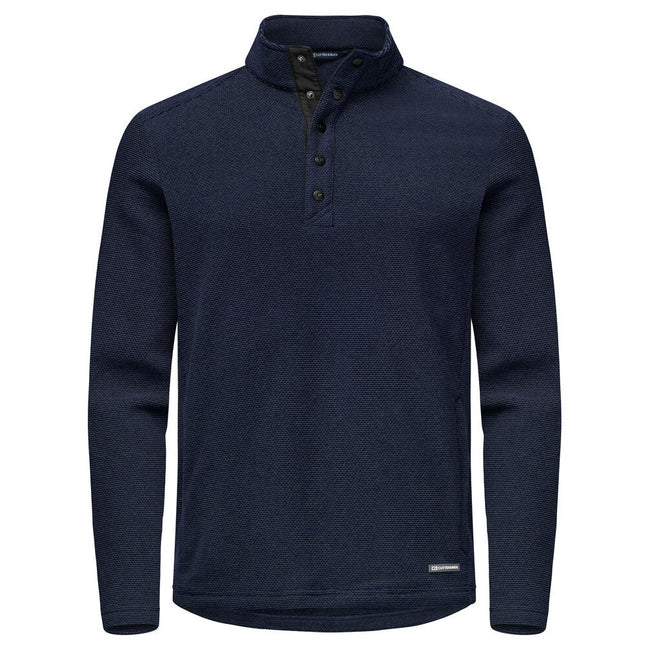 Dark Navy - Front - Cutter & Buck Mens Hunts Point Fleece Top