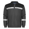 Grey-Black - Front - Projob Mens Progression Hi-Vis Polo Sweatshirt