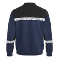 Navy-Black - Back - Projob Mens Progression Hi-Vis Polo Sweatshirt