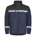 Navy-Black - Front - Projob Mens Progression Quilted Lightweight Padded Jacket
