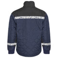 Navy-Black - Back - Projob Mens Progression Quilted Lightweight Padded Jacket