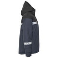 Navy-Black - Side - Projob Mens Progression High-Vis Padded Soft Shell Jacket