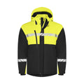 Black-Yellow - Front - Projob Mens Progression High-Vis Padded Soft Shell Jacket