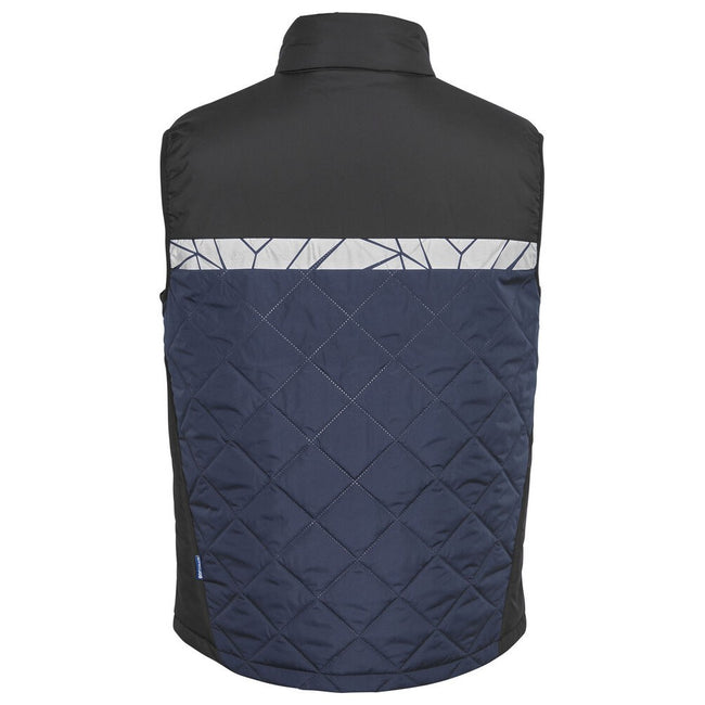 Navy-Black - Back - Projob Mens 7700 Progression Gilet