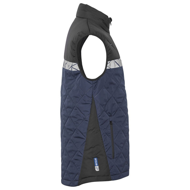 Navy-Black - Side - Projob Mens 7700 Progression Gilet