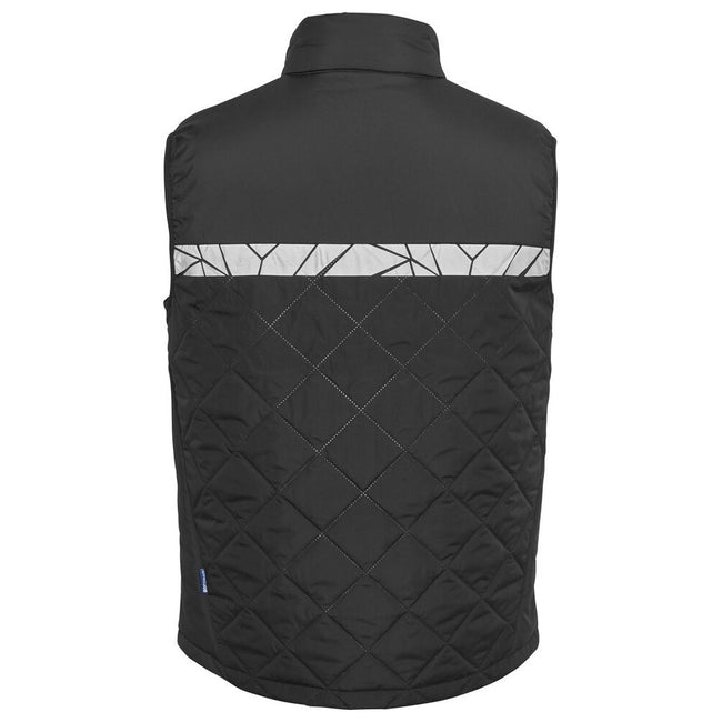 Black - Back - Projob Mens 7700 Progression Gilet