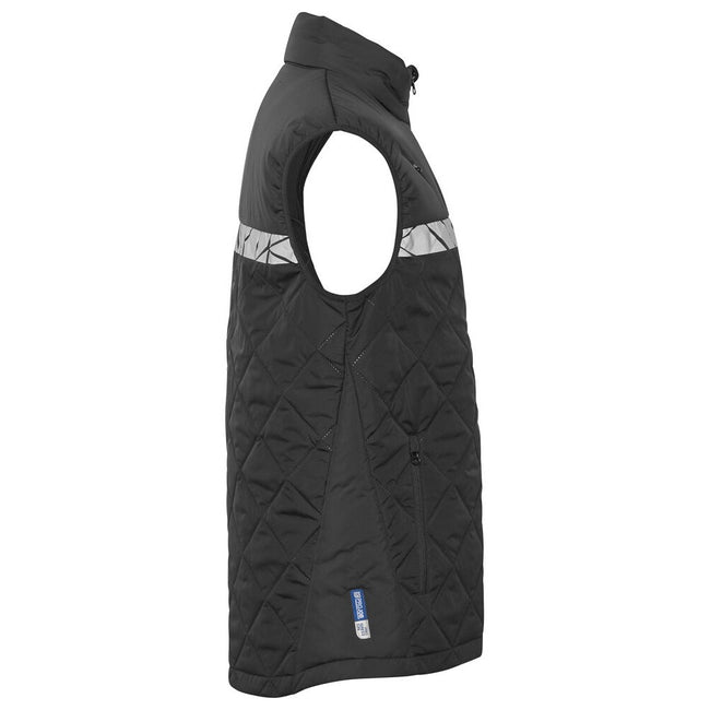 Black - Side - Projob Mens 7700 Progression Gilet