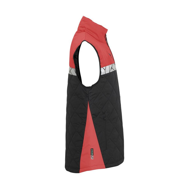 Black-Red - Side - Projob Mens 7700 Progression Gilet